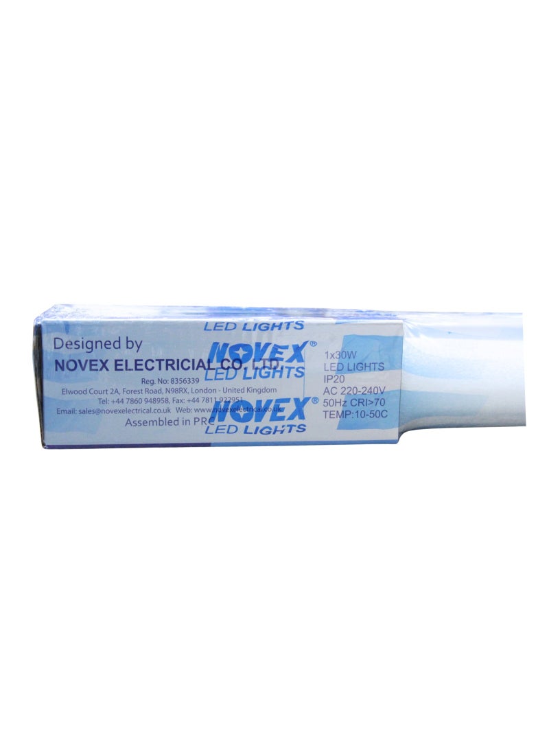 NOVEX 1x30W LED Tube Light with Batten Fitting  British‑Engineered  Energy Saving  Long Life  NLEDT+F1x30W  G13 Base - Image 1